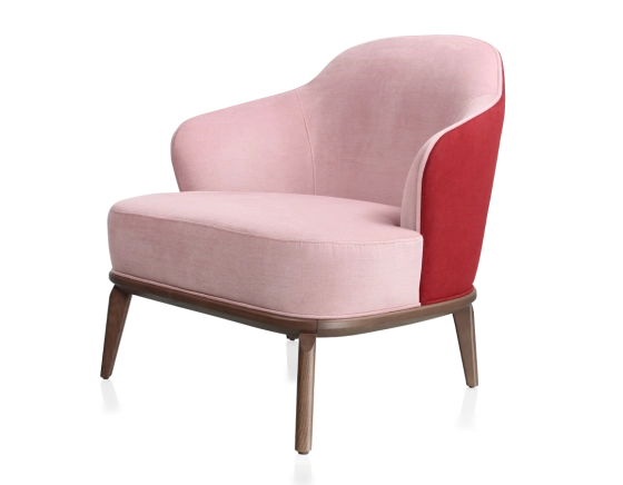 Fauteuil design tissu vieux rose et bordeaux 210x90 cm