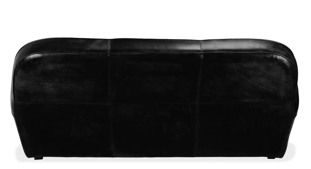 Canapé club cuir 3 places noir accoudoirs passepoil Canapé club cuir 3 places noir accoudoirs passepoil