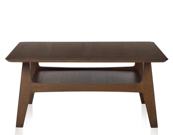 Table basse carrée en chêne teinte marron foncé 100x100 cm 100x100 cm