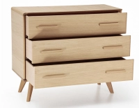 Commode 3 tiroirs en chêne bois teinte naturelle Commode 3 tiroirs en chêne bois teinte naturelle