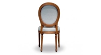 Chaise ancienne style Louis XVI bois teinte ancienne et tissu chevron khaki