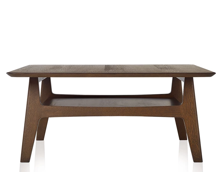 Table basse carrée en chêne teinte marron foncé 100x100 cm 100x100 cm