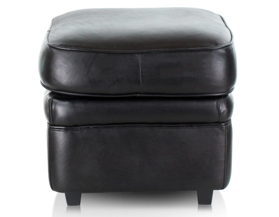 Pouf cuir noir