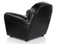 Fauteuil club cuir noir accoudoirs cloutés Fauteuil club cuir noir accoudoirs cloutés