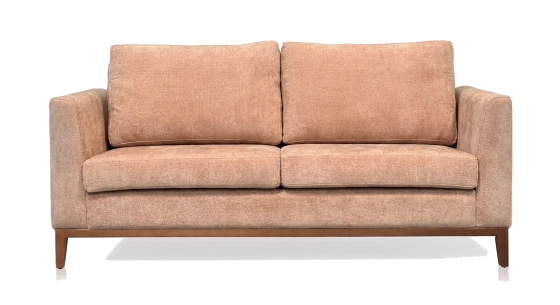 Canapé design 2,5 places tissu brun sienne