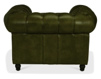 Fauteuil chesterfield cuir vert olive accoudoirs cloutés Fauteuil chesterfield cuir vert olive accoudoirs cloutés