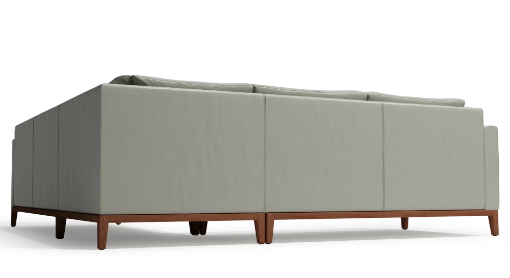 6-seater corner sofa pearl grey leather (2.5g - a - 2.5d) 6-seater corner sofa pearl grey leather (2.5g - a - 2.5d)
