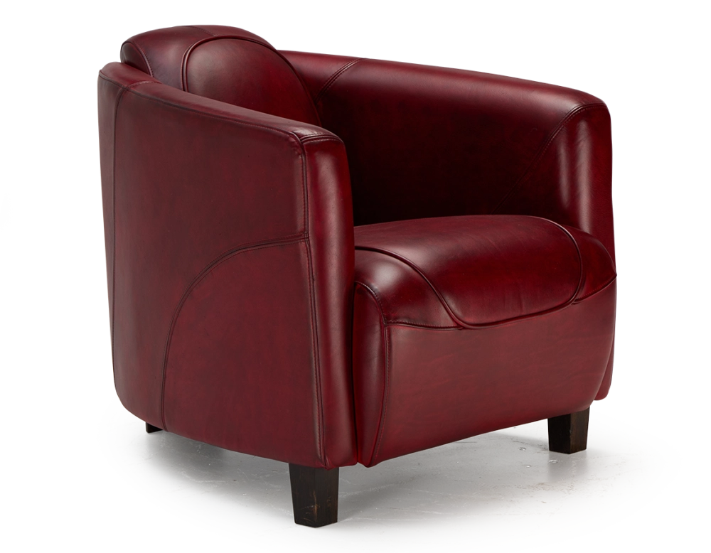Leather club armchair carmine red Leather club armchair carmine red