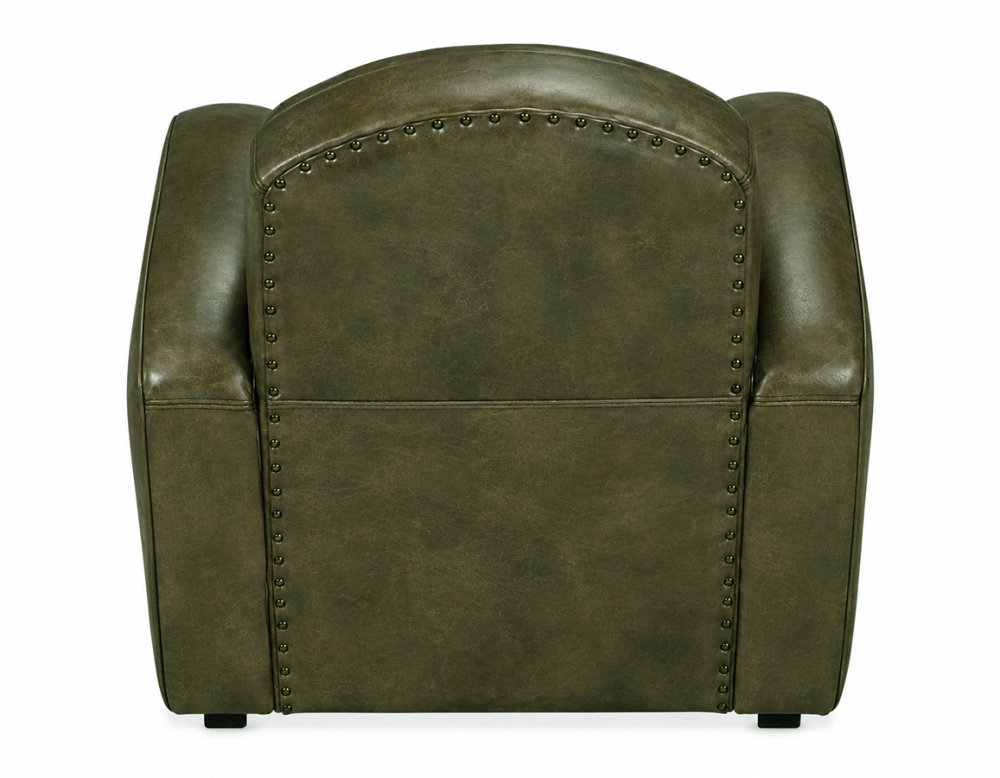 Fauteuil club cuir vert olive