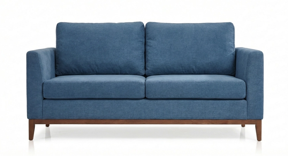 Sofá de diseño de 2,5 plazas tejido vaquero azul