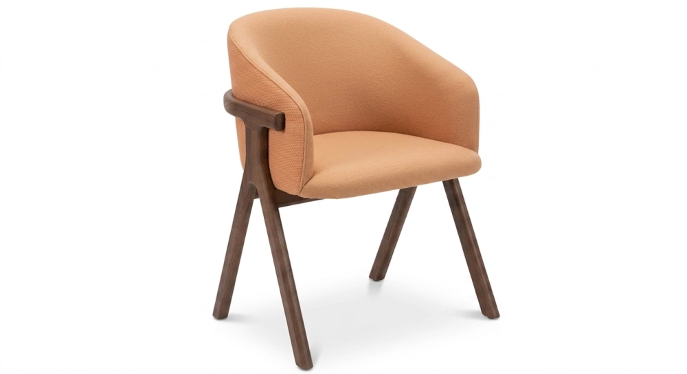 Oak chair design wood stained in xxxxx, seat upholstered in xxxxxx.