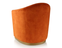 Fauteuil club tissu tissu velours terracotta socle bois effet laiton Fauteuil club tissu tissu velours terracotta socle bois effet laiton
