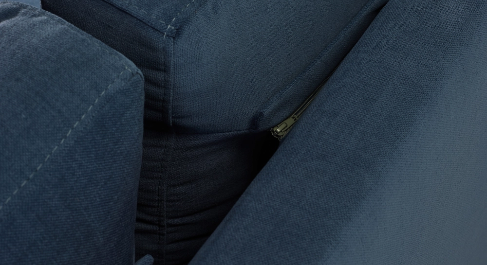 Module droit 3 places tissu bleu jean Module droit 3 places tissu bleu jean