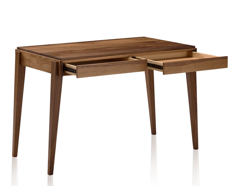 Bureau scandinave en noyer teinte naturelle L120 cm Bureau scandinave en noyer teinte naturelle L120 cm