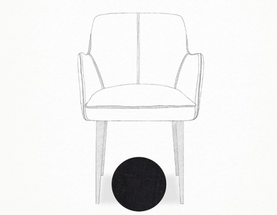 Vintage armchair with leather armrests black