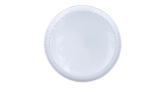 Plat rond avec message