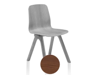 Chaise design en chêne teinte de bois noyer