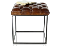 Pouf Chesterfield cuir marron vintage Pouf Chesterfield cuir marron vintage