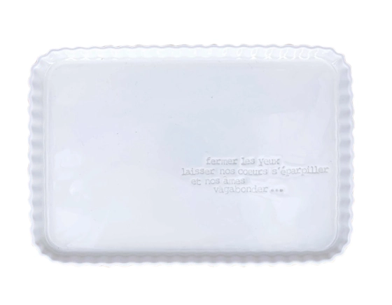Plat rectangulaire avec message GM
