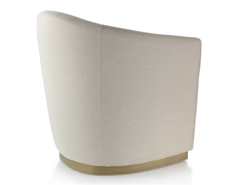 Club armchair fabric beige chevron fabric, brass-effect wooden base Club armchair fabric beige chevron fabric, brass-effect wooden base