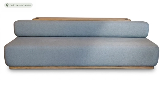 Canapé design tissu gris clair