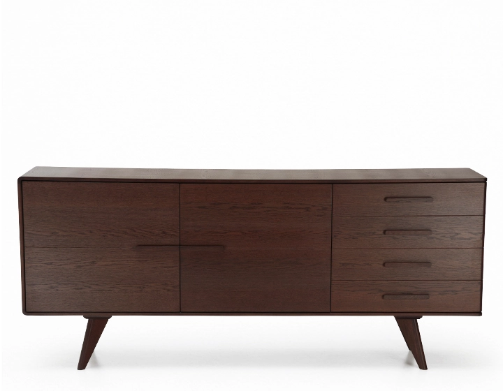 Buffet 3 portes en chêne bois teinte foncé Buffet 3 portes en chêne bois teinte foncé