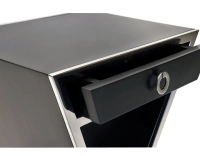 Console art déco simple tiroir bois teinte noire laquée Console art déco simple tiroir bois teinte noire laquée