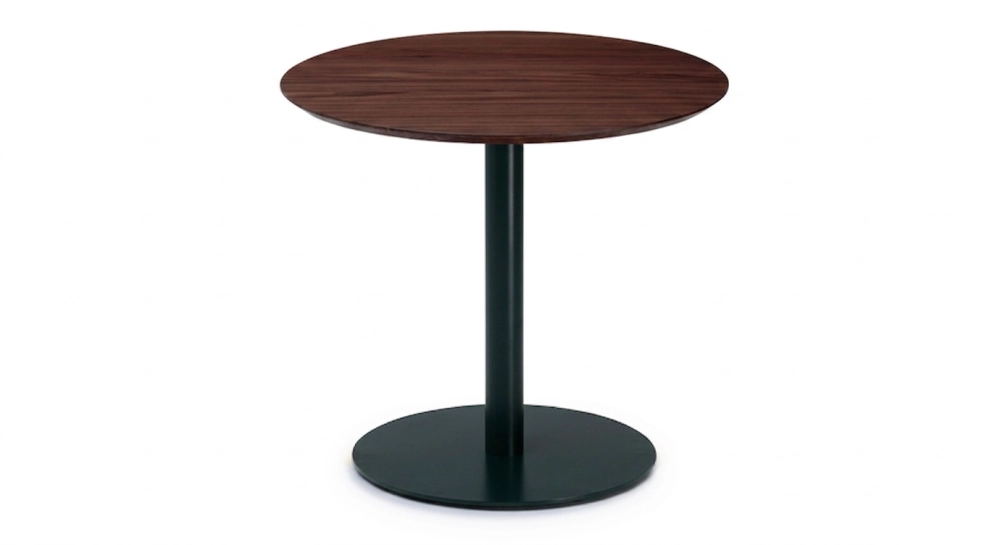 Extensible table for 6 to 8 people in oak and ceramic with ceramic extension with dark stained wood and a slate effect ceramic top and extension. 140x100 cm