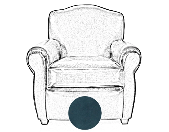 Fauteuil club cuir bleu