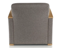 Fauteuil design bois teinte naturelle et tissu brun Fauteuil design bois teinte naturelle et tissu brun