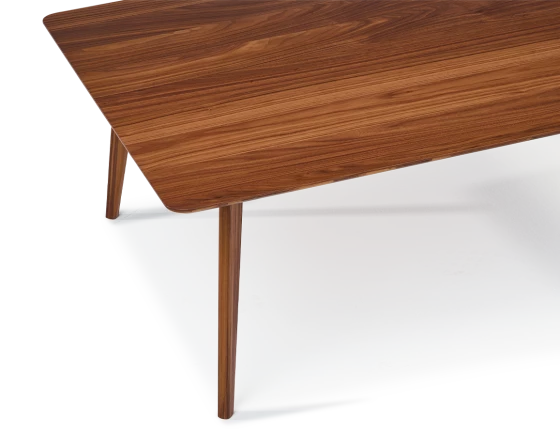 Table basse carré en noyer plateau bois F3 teinte naturelle 60x60x30 cm