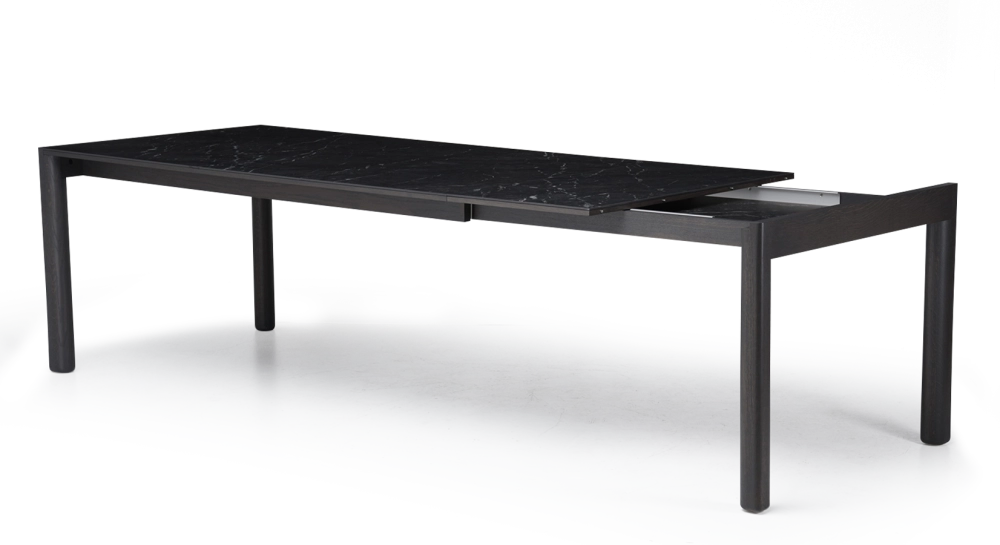Table extensible en chêne 8 à 12 personnes avec plateau et allonges céramique effet ardoise teinte anthracite 160x100 cm Table extensible en chêne 8 à 12 personnes avec plateau et allonges céramique effet ardoise teinte anthracite 160x100 cm