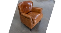 Fauteuil club cuir marron clair Fauteuil club cuir marron clair