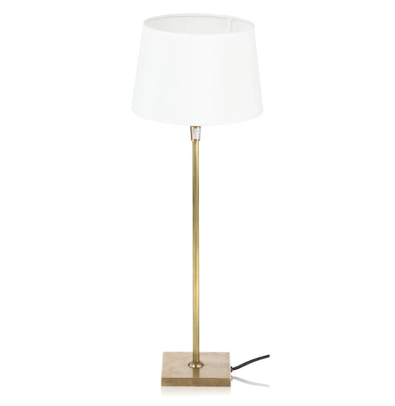 Lampe de chevet dorée abat jour droit