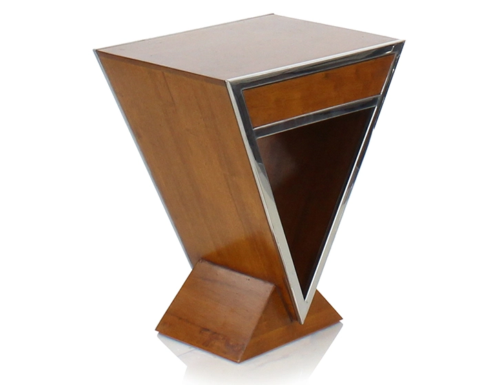 Table de chevet art déco bois teinte merisier Table de chevet art déco bois teinte merisier