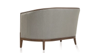 Antique 2 seater sofa walnut-stained wood and light grey fabric Antique 2 seater sofa walnut-stained wood and light grey fabric