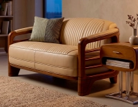 Mesita de noche art déco métal et bois teinte merisier