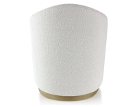 Fauteuil club tissu tissu bouclé blanc socle bois effet laiton Fauteuil club tissu tissu bouclé blanc socle bois effet laiton
