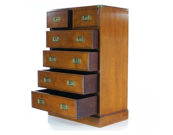 Medium sized marine chest of drawers cherry-stained wood