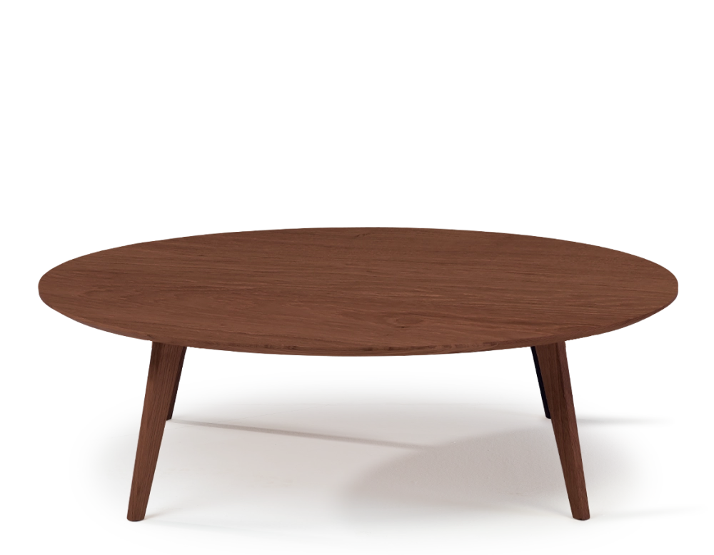 Table basse ronde en chêne plateau bois F1 teinte marron foncé 90x90x30 cm Table basse ronde en chêne plateau bois F1 teinte marron foncé 90x90x30 cm
