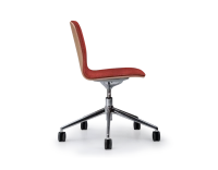 Chaise de bureau design pied métal alu à roulette assise tissu rouge pourpre Chaise de bureau design pied métal alu à roulette assise tissu rouge pourpre