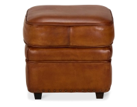 Pouf cuir marron clair bord clouté Pouf cuir marron clair bord clouté