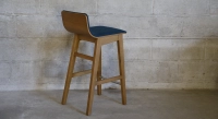 Oak bar stool H80 cm wood stain X seat fabric Y