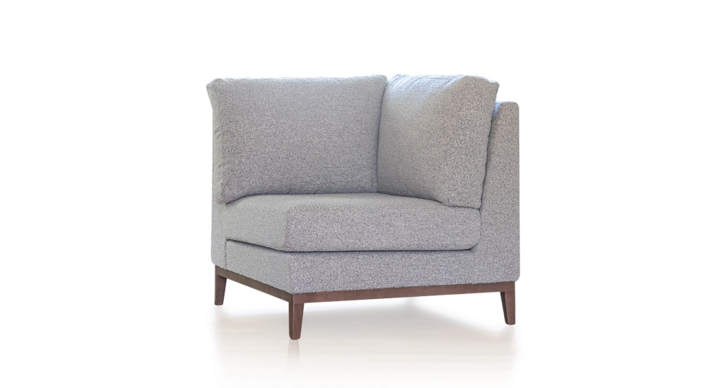 Module d'angle tissu bouclé taupe clair Module d'angle tissu bouclé taupe clair