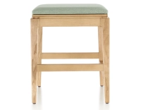 Tabouret design H45 cm bois teinte naturelle assise tissu vert sauge Tabouret design H45 cm bois teinte naturelle assise tissu vert sauge