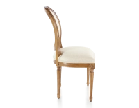 Chaise ancienne style Louis XVI bois teinte ancienne et tissu bouclé blanc Chaise ancienne style Louis XVI bois teinte ancienne et tissu bouclé blanc