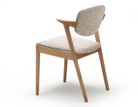 Chaise scandinave bois teinte naturelle assise tissu fusion Chaise scandinave bois teinte naturelle assise tissu fusion