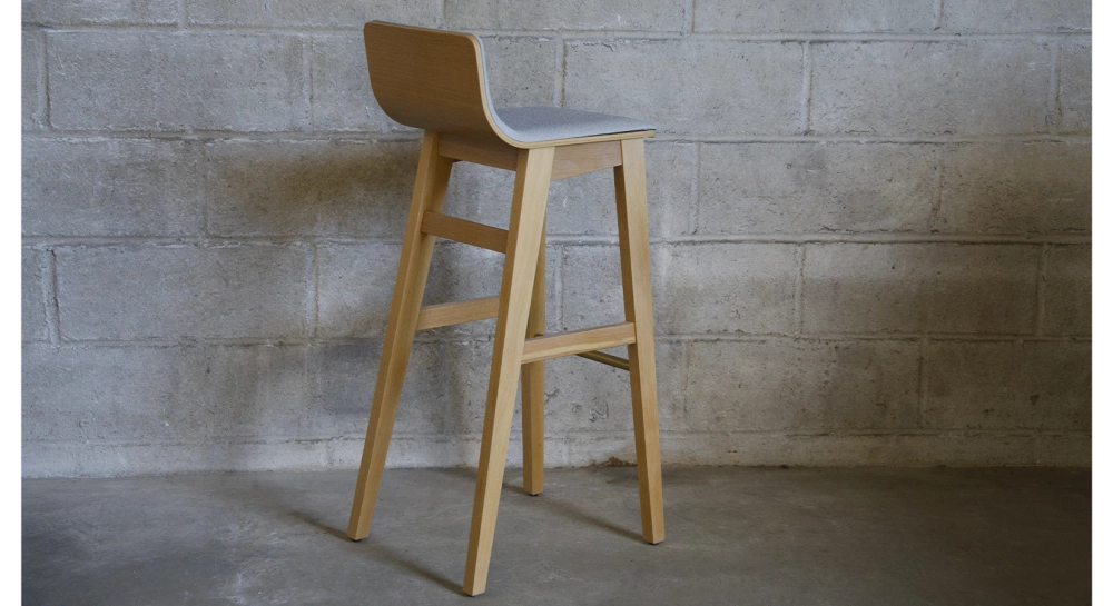 Oak bar stool H80 cm wood stain X seat fabric Y
