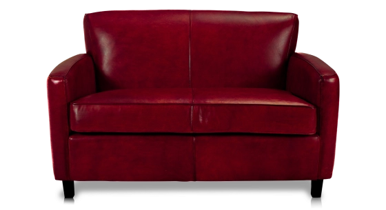Canapé club cuir 2 places rouge carmin