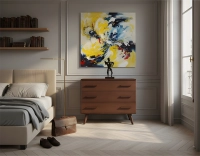 Commode 3 tiroirs en chêne bois teinte marron foncé